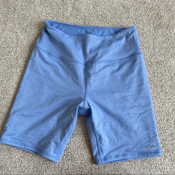 Alo yoga high waist glitter bike short marina blue - Picture 5 of 8
